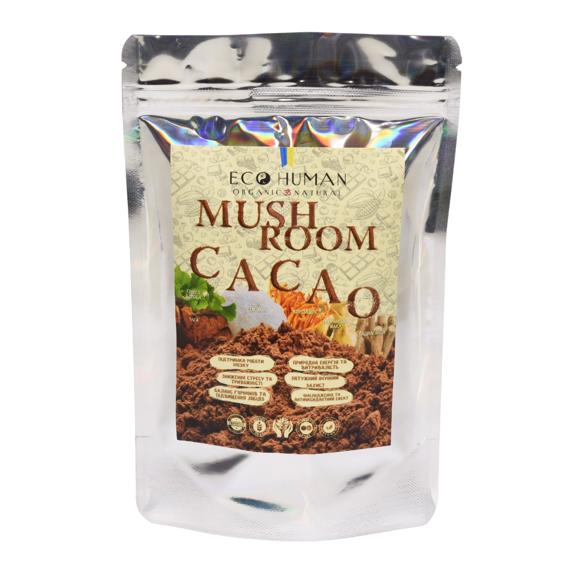 Mushroom Cacao, EcoHuman, 200 grams