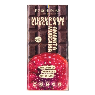 Chocolate bar with Amanita Muscaria, Chocolate with Amanita Muscaria, EcoHuman, 15 squares