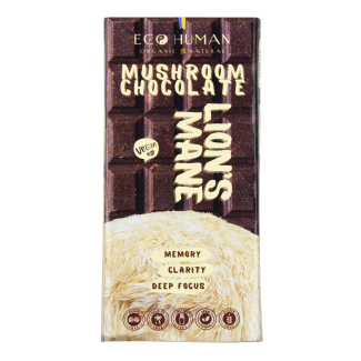 Chocolate bar with Lion's Mane, Chocolate with Lion's Mane, EcoHuman, 15 squares