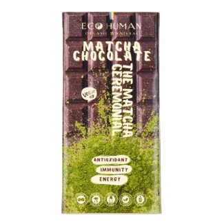Шоколадка із Матча, Chocolate with Matcha, EcoHuman, 15 квадратиків