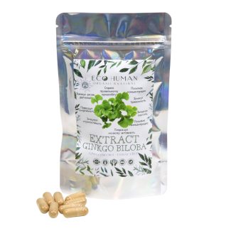 Гінкго Білоба Екстракт 10:1, Ginkgo Biloba Extract 10:1, EcoHuman, 500 мг, 60 капсул