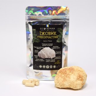 Hericium Erinaceus, Lion's Mane, EcoHuman, 500 mg, 60 capsules