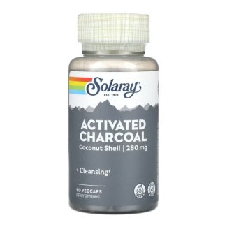 Активоване Вугілля, Coconut, Solaray, 280 мг, 90 вегетаріанських капсул
