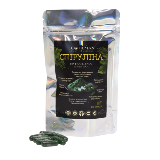 Спирулина, Spirulina, EcoHuman, 500 мг, 60 капсул