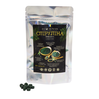 Спирулина, Spirulina, EcoHuman, 180 таблеток