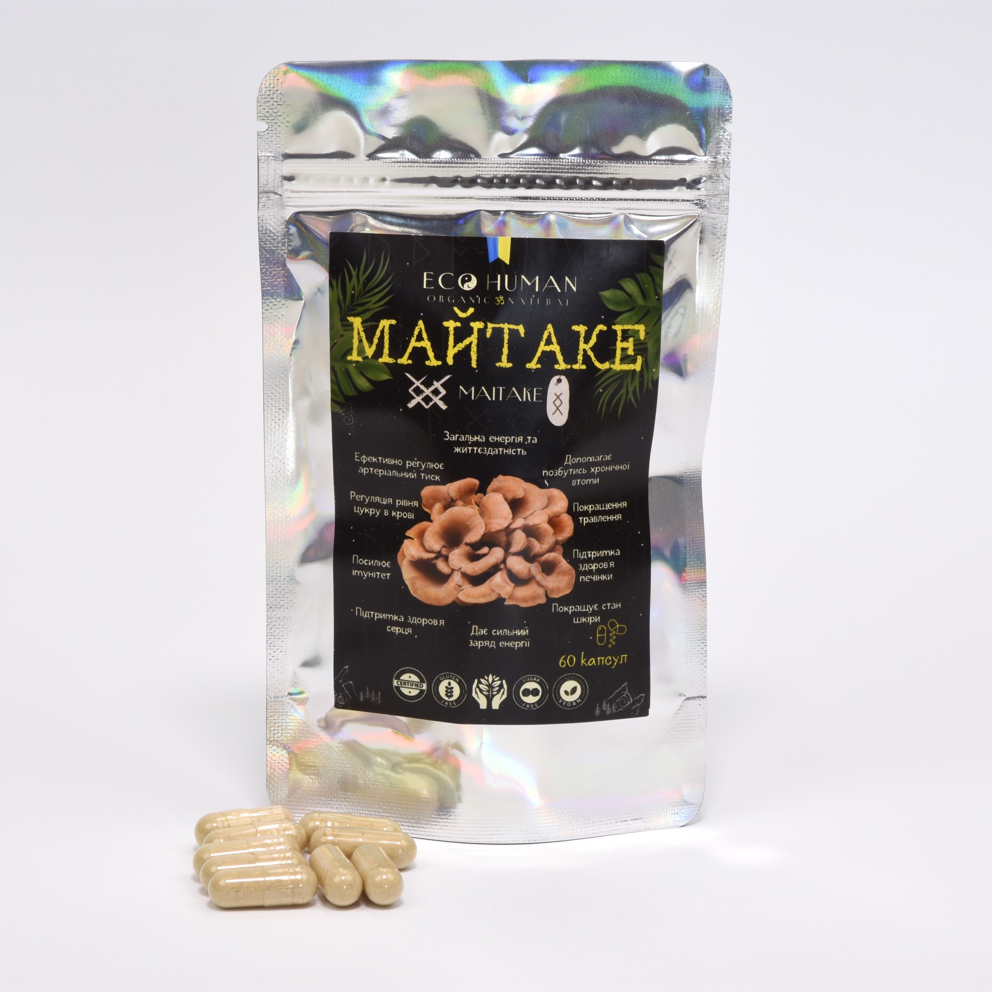 Maitake, Maitake, EcoHuman, 500 mg, 60 capsules