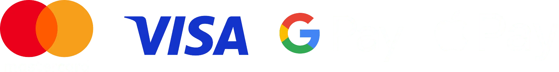 Mastercard&comma; Visa&comma; GooglePay&comma; ApplePay